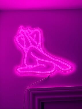 Pink LED Neon Light - Wall Art - Sexy Silhouette